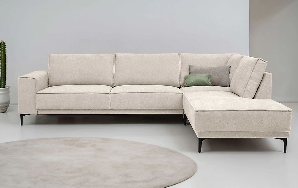 Places of Style Ecksofa "Polsterecke Oland, Struktur, Flachgewebe, Luxus-Mi günstig online kaufen