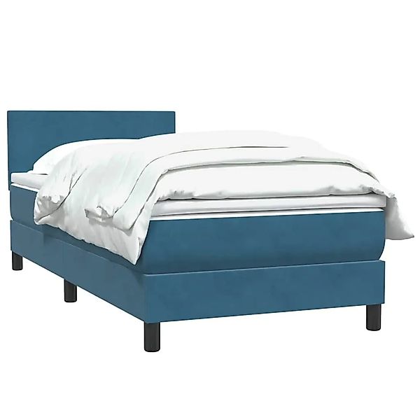 vidaXL Boxspringbett mit Matratze Dunkelblau 90x210 cm Samt 3316003 günstig online kaufen