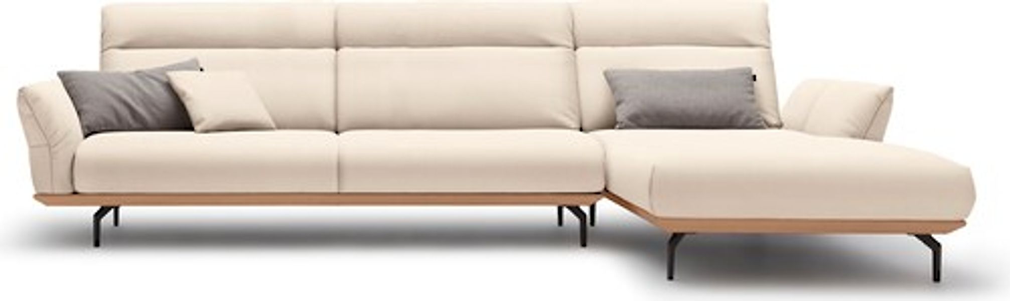 Creation BY ROLF BENZ Ecksofa »CR.460«, Sockel in Eiche, Winkelfüße in Umbr günstig online kaufen