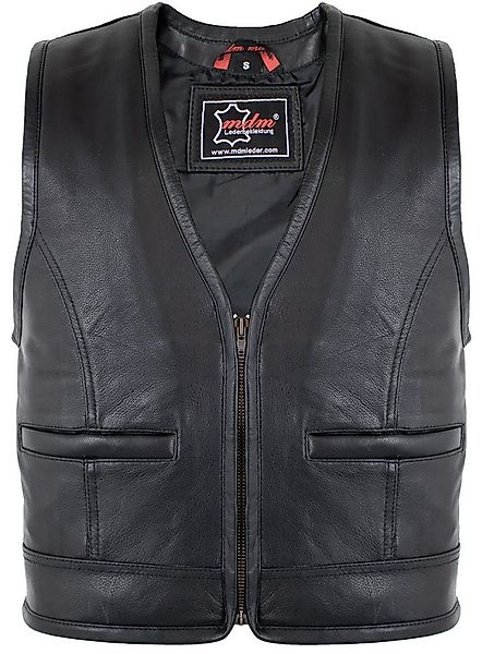 MDM Lederweste Herren Lederweste aus Rindsleder mit Reißverschluss (Biker L günstig online kaufen