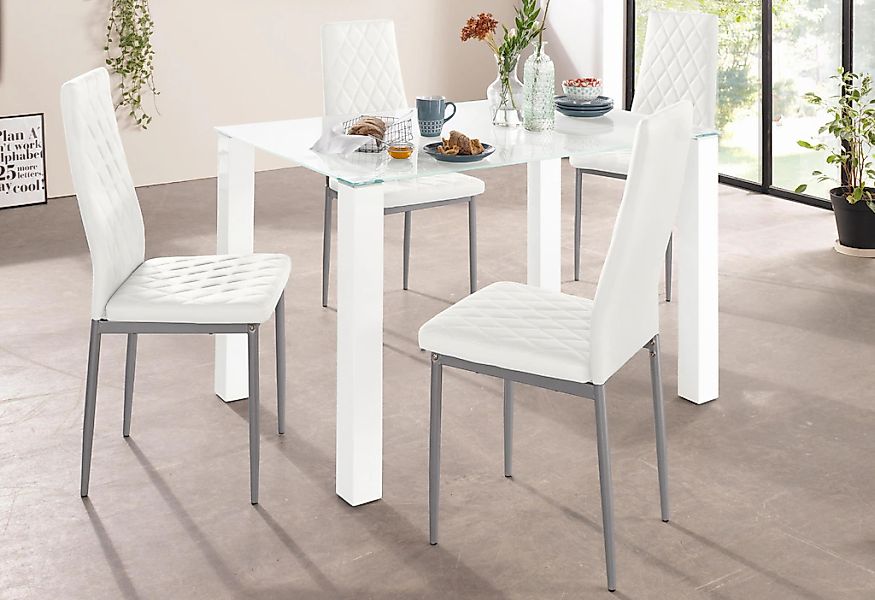 INOSIGN Essgruppe Set, 5 Stk. tlg. mit Glastisch, Breite 120 cm günstig online kaufen