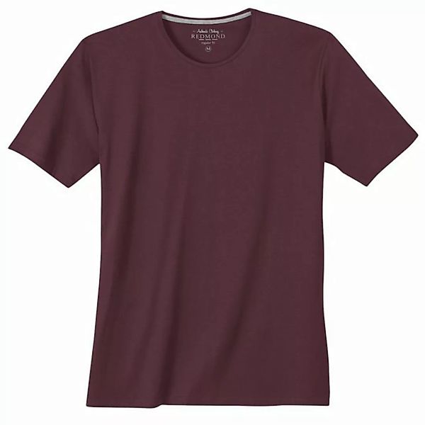 Redmond Rundhalsshirt Übergrößen Rundhals Basic T-Shirt pflaume Redmond günstig online kaufen