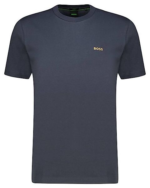 BOSS GREEN Rundhalsshirt Tee mit gummiertem Kontrast-Logo günstig online kaufen