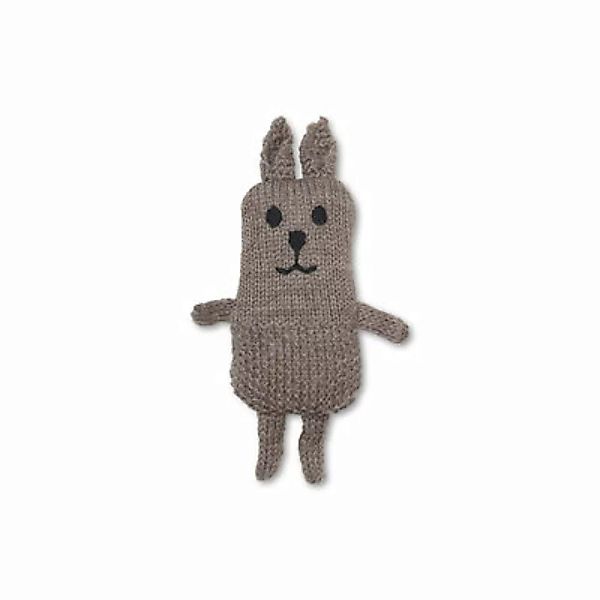 Plüsch Lee Rabbit Baby textil beige / Merinowollstrick - H 14 cm - Ferm Liv günstig online kaufen