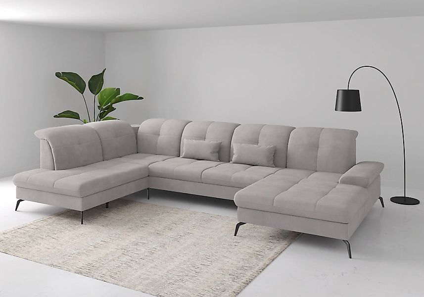 sit&more Wohnlandschaft "Amica, U-Form, inkl. Sitztiefenverstellung und Arm günstig online kaufen