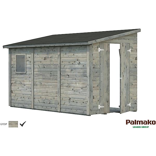 Palmako Mia Holz-Gartenhaus Grau Pultdach Tauchgrundiert 333 cm x 165 cm günstig online kaufen