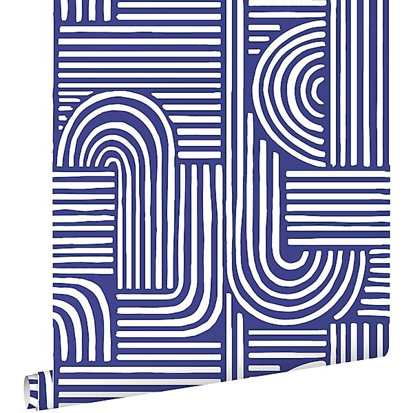 ESTAhome Tapete 3D-Muster Dunkelblau 50 x 900 cm günstig online kaufen