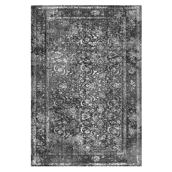 Kurzflor Teppich in Grau Vintage Style günstig online kaufen