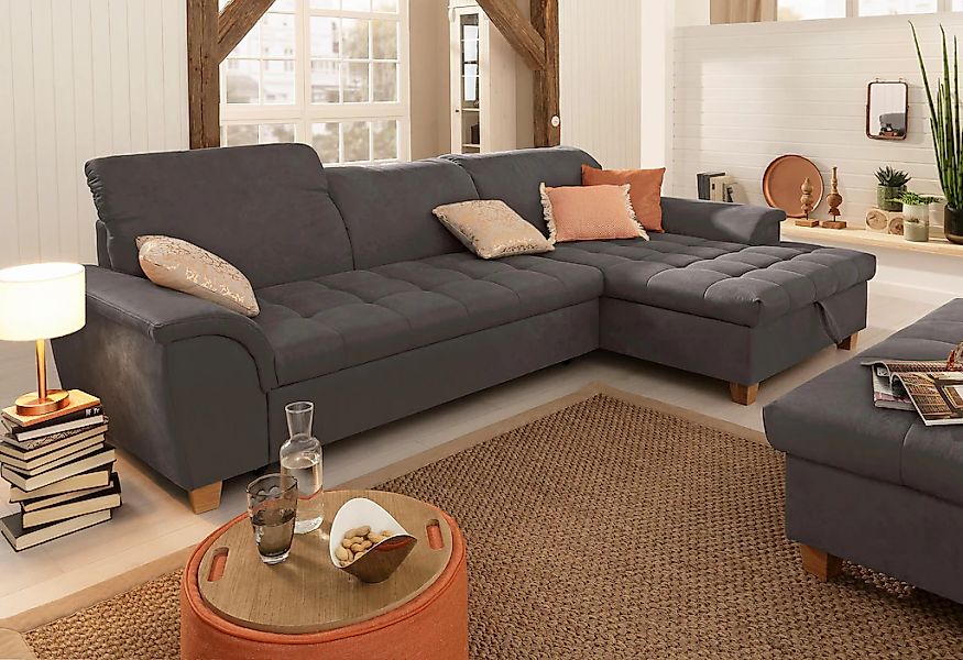 Home affaire Ecksofa "Lyla fester Sitzkomfort, bequeme Armlehnen, Breite 27 günstig online kaufen