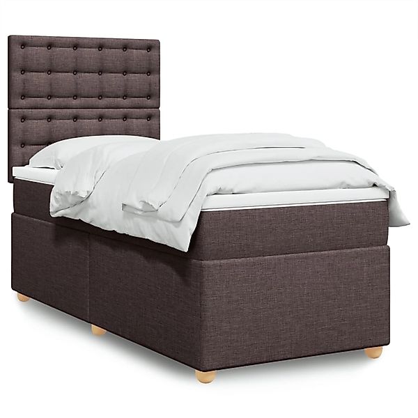 vidaXL Boxspringbett mit Matratze Dunkelbraun 100x200 cm Stoff 3293508 günstig online kaufen