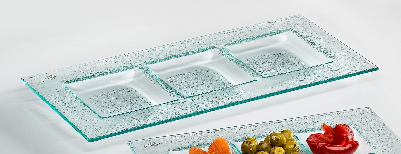 Sandra Rich Kerzentablett Glasteller Trio von günstig online kaufen
