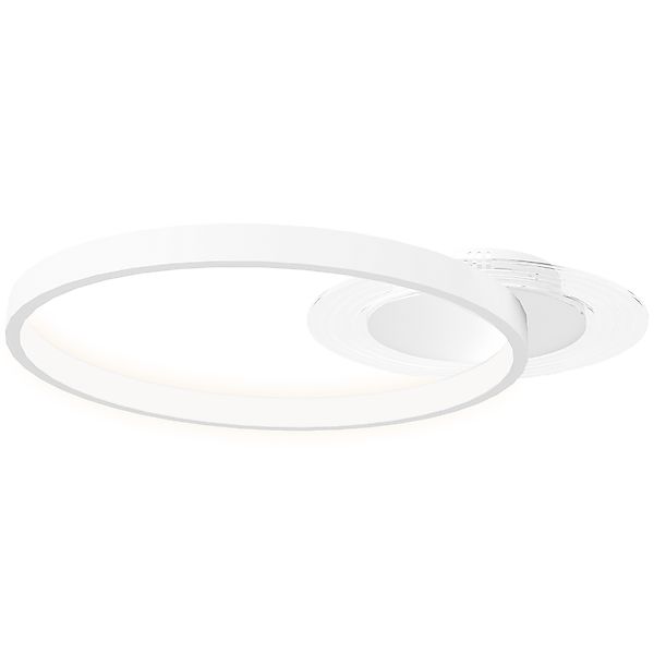 HOMCOM Deckenlampe, Deckenleuchte mit Zwei-Ring-Design, Runde Deckenbeleuch günstig online kaufen