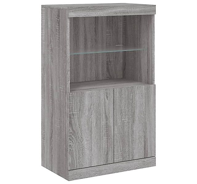 vidaXL Sideboard Sideboard mit LED-Leuchten Grau Sonoma 60,5x37x100 cm (1 S günstig online kaufen