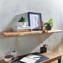 Baumkanten Wandboard aus Akazie Massivholz 26 cm tief günstig online kaufen