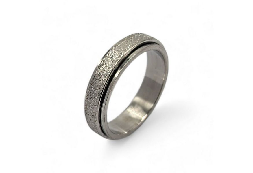 Eyecatcher Fingerring Anti Stress Fidget Ring drehbar Edelstahl glitzernd S günstig online kaufen