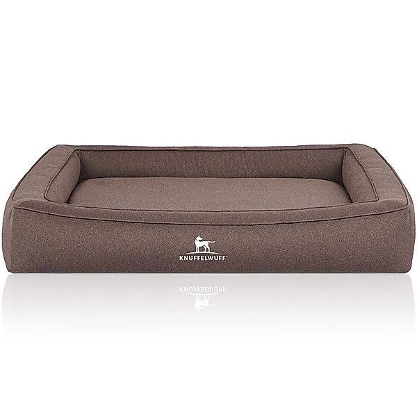 Knuffelwuff Hundebett Yukon Orthopädisch Velours 120 x 100cm Graubraun günstig online kaufen