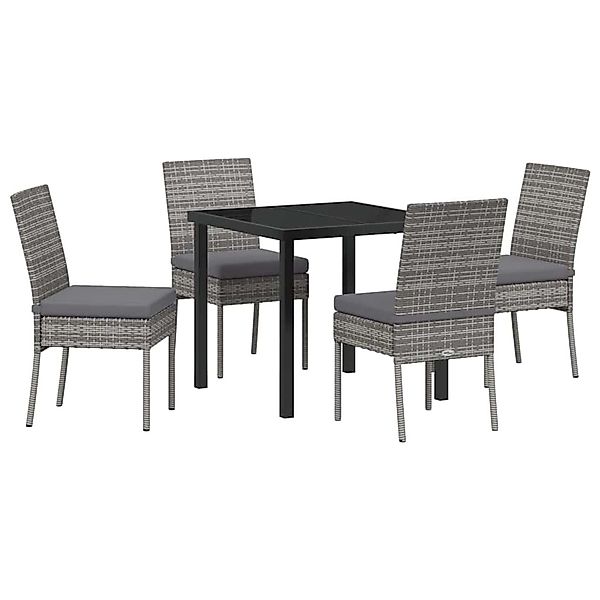 vidaXL Garten Essgruppe 5-Tlg Grau Poly Rattan 3379213 günstig online kaufen