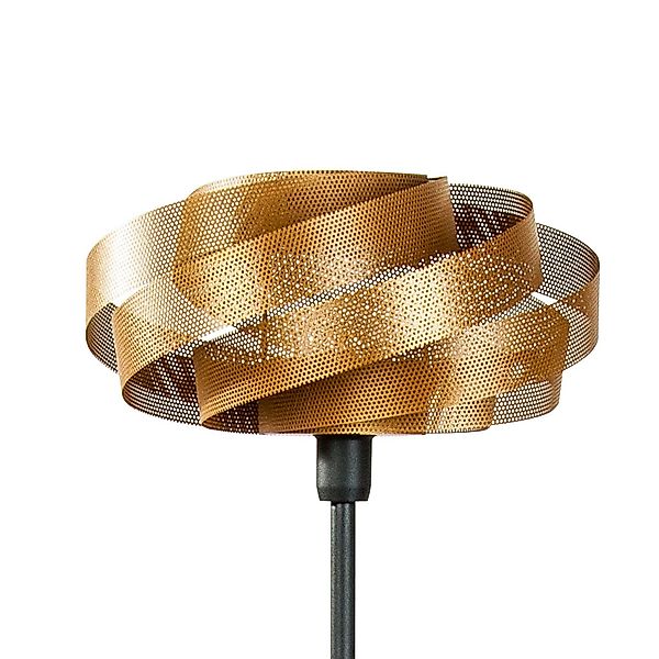 Stehlampe Vento, schwarz/gold, Metall, Ø 40 cm, E27 günstig online kaufen