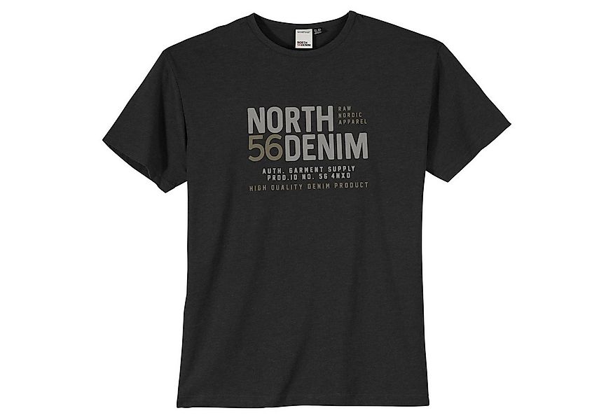 north 56 4 V-Shirt North56Denim Übergrößen T-Shirt schwarz cooler Print günstig online kaufen