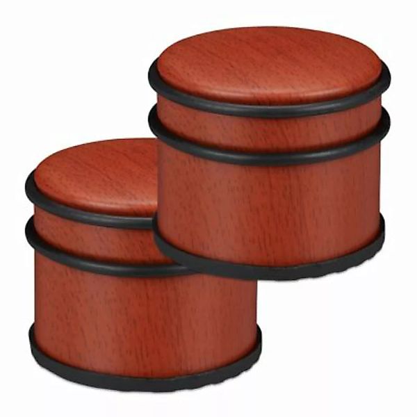 relaxdays 2 x Türstopper Holzoptik rotbraun rot/braun günstig online kaufen