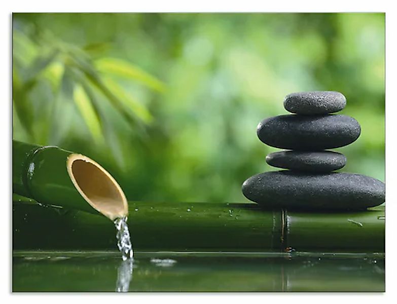 Artland Küchenrückwand "Bambusbrunnen und Zen-Stein", (1 tlg.), Alu Spritzs günstig online kaufen