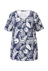 Ulla Popken T-Shirt T-Shirt Federn A-Linie günstig online kaufen