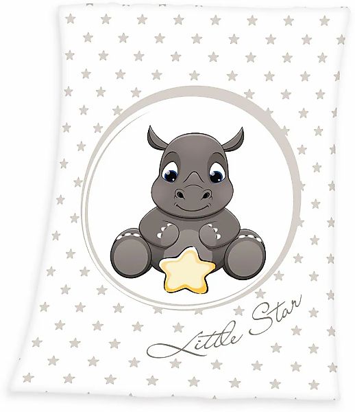 Herding Wohndecke "Fynn Nashorn" mit Motiv, Kuscheldecke günstig online kaufen