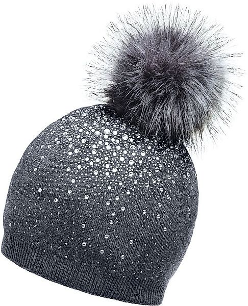 Caspar Bommelmütze MU188 Damen Fein Strick Glitzer Strass Winter Mütze mit günstig online kaufen