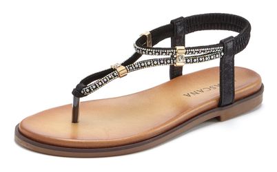 LASCANA Zehentrenner mit Schmucksteinchen, Sandale VEGAN günstig online kaufen