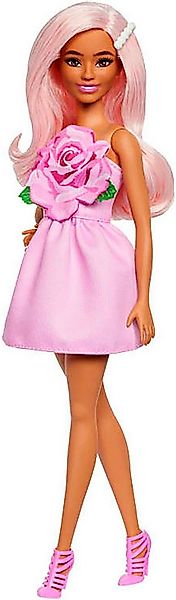 Barbie Anziehpuppe Fashionista Puppe mit Rosenkleid günstig online kaufen