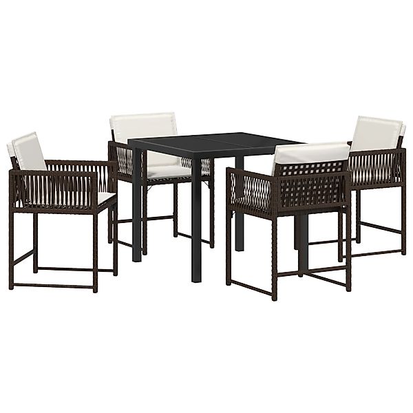 vidaXL Garten Essgruppe 5-Tlg Braun Poly Rattan 3380753 günstig online kaufen