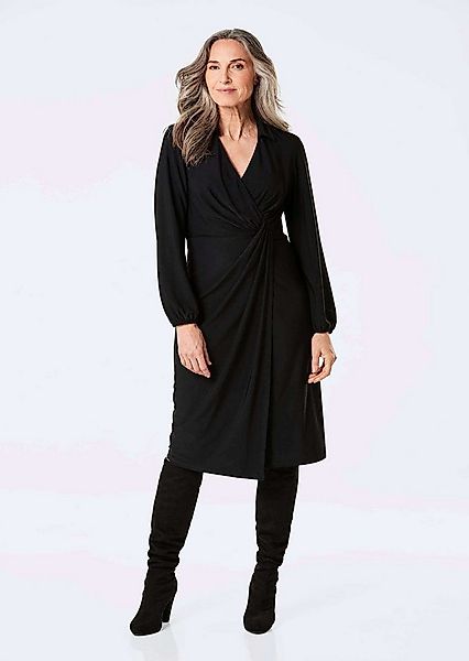 GOLDNER Jerseykleid Kurzgröße: Elegantes Jerseykleid mit V-Ausschnitt Stret günstig online kaufen