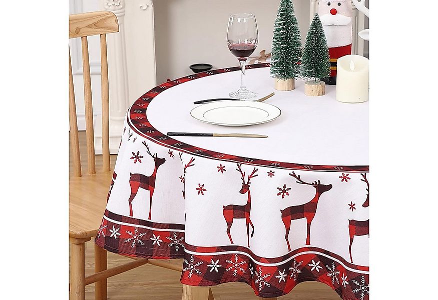 GarveeMore Tischdecke Weihnachtstischdecke mit Hirschmuster, abwischbar, wa günstig online kaufen