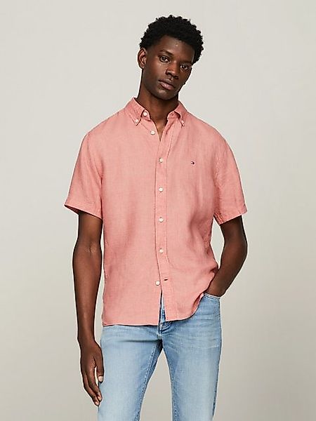 Tommy Hilfiger Kurzarmhemd PIGMENT DYED LINEN RF SHIRT mit feiner Struktur günstig online kaufen