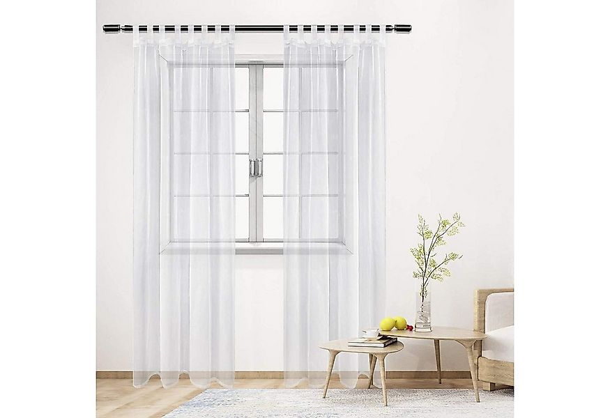 Woltu Gardine (2 St), halbtransparent, mit Schlaufen, Stores Schal Voile Tü günstig online kaufen
