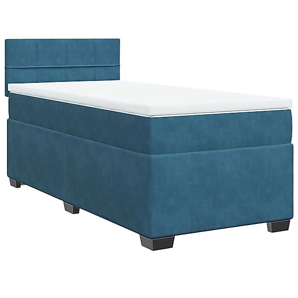 vidaXL Boxspringbett mit Matratze Dunkelblau 90x190 cm Samt2097885 günstig online kaufen