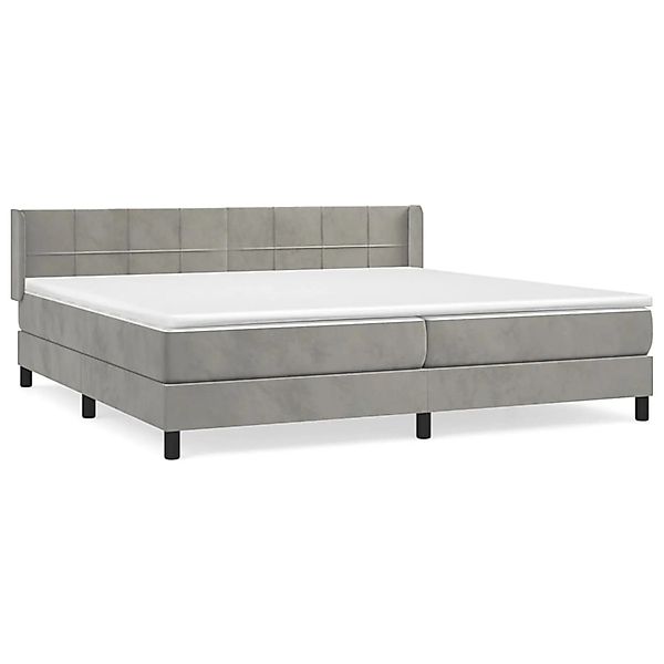 vidaXL Boxspringbett mit Matratze Hellgrau 200x200 cm Samt1377551 günstig online kaufen