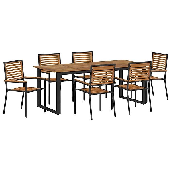 vidaXL Garten Essgruppe 7-Tlg Schwarz 3365466 günstig online kaufen