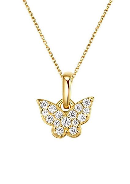 Dear Me Goldkette Damen 585 Gold Schmetterling Zirkonia Entwicklung, 14K Ec günstig online kaufen
