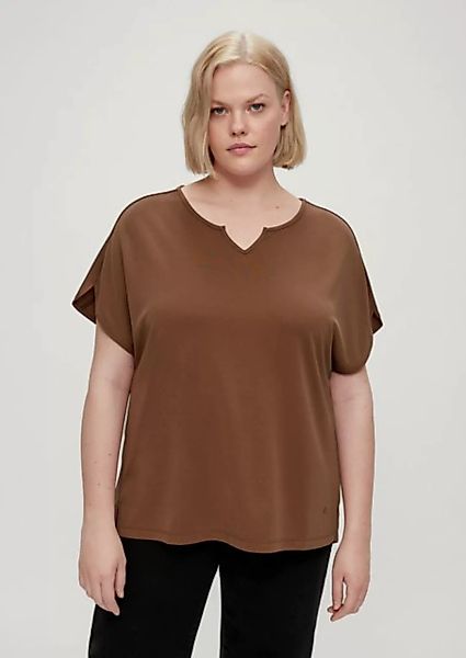 TRIANGLE Kurzarmshirt Piqué-Shirt aus Modalmix Logo günstig online kaufen