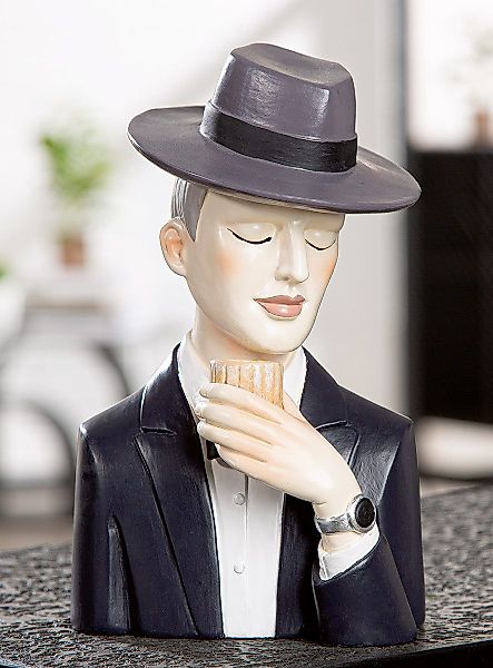 GILDE Skulptur Dekofigur Gentleman mit Whiskyglas günstig online kaufen