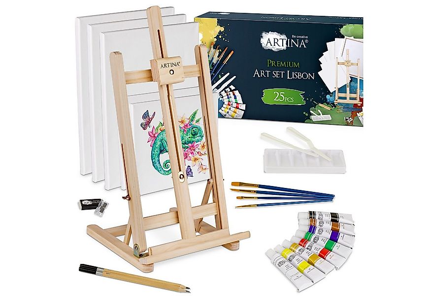 Artina Malerset 25tlg Premium Malset mit Tischstaffelei Lisbon, 25tlg., 8x1 günstig online kaufen