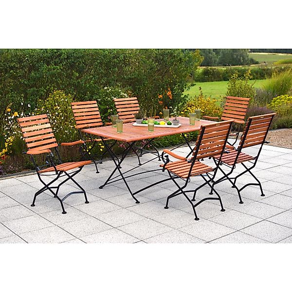 Merxx Schlossgarten Set 7-tlg. Klapptisch 160 x 90 cm günstig online kaufen
