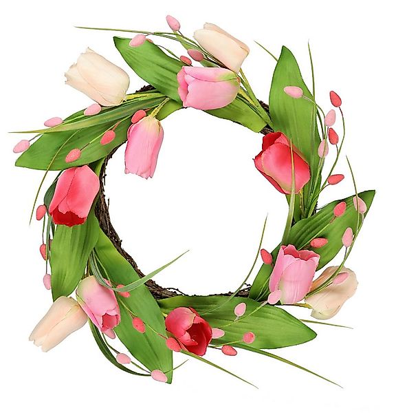 Kunstkranz Tulpenkranz, I.GE.A., Höhe 10 cm, Kränze Türkranz Frühlingskranz günstig online kaufen