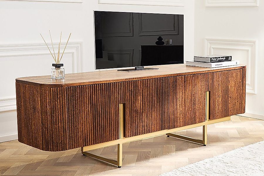riess-ambiente TV-Bank GATSBY 160cm braun / mattgold (Einzelartikel, 1 St), günstig online kaufen