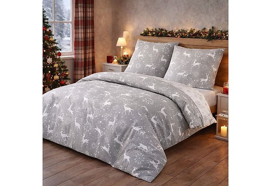 Buymax Bettwäsche, Biber, 2 teilig, 155x220 cm Flanell 100% Baumwolle Winte günstig online kaufen