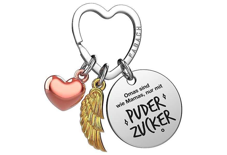 FABACH Schlüsselanhänger Glücksbringer Herz und Engelsflügel mit Gravur "Be günstig online kaufen