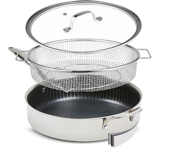 MediaShop Bratpfanne »Titan Pan«, Edelstahl, (Set, 4 tlg.), Edelstahlmatrix günstig online kaufen