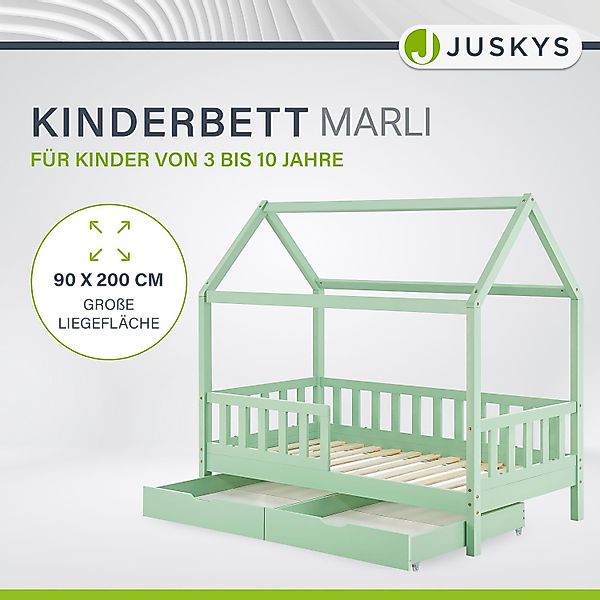 Juskys Kinderbett Marli, 90x200 cm, 3 günstig online kaufen