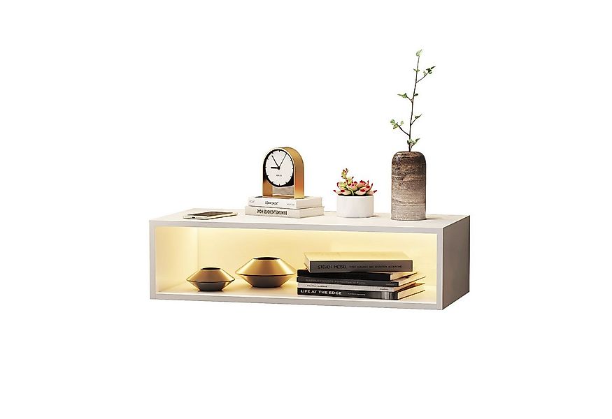 radelldar Nachttisch Hängeschrank mit LED Beleuchtung, 75x35x20cm, Nachtkom günstig online kaufen